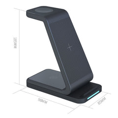 D2 3 In 1 15W Wireless Vertical Charger, D2 (Black)