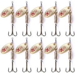 10 PCS HENGJIA  SP054 6.7cm / 7g Fresh Water Sequins Road Bait, Silver, Gold, Gold+Silver, Green Stripes, Black Gold Point, Copper