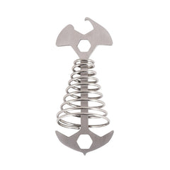 5 PCS 4 in 1 Outdoor Camping Fishbone Nail Spring Hook Wind Rope Buckle