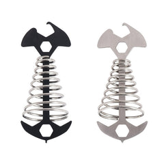 5 PCS 4 in 1 Outdoor Camping Fishbone Nail Spring Hook Wind Rope Buckle