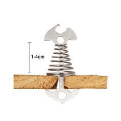 5 PCS 4 in 1 Outdoor Camping Fishbone Nail Spring Hook Wind Rope Buckle