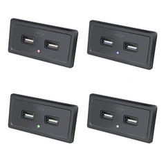12V24V Route Bus Dual USB Charging Input Car Charger, Blue Light, Green Light, Red Light