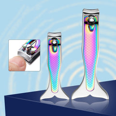 Small Color Titanium Nail Clipper Gradient Mermaid Handle Nail Clipper Nail Art Tool, 3 PCS Small, 3 PCS Large, 3 In 1
