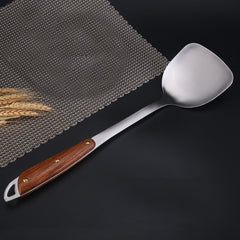 304 Stainless Steel Wooden Handle Kitchenware Home Kitchen Equipment, Style:, Fried Spatula, Soup Spoon, Slotted Shovel, Slotted Spoon
