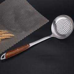 304 Stainless Steel Wooden Handle Kitchenware Home Kitchen Equipment, Style:, Fried Spatula, Soup Spoon, Slotted Shovel, Slotted Spoon