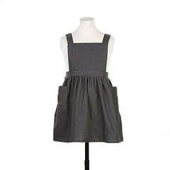 Cotton And Linen Parent-Child Painting Apron Baking Coffee Work Clothes,Size:, Childrens (Gray), Childrens (Oats), Childrens (Pink), Adults (Gray), Adults (oat), Adult ( Pink)