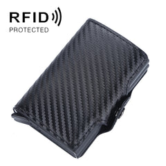 Baellerry K9172 RFID Double Aluminum Box Card Holder Automatic Pop-up Card Holder, Black, Coffee, Brown