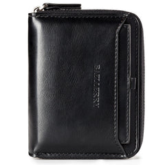 Baellerry D3124 Short PU Leather Wallet Zipper Retro Youth Small Wallet, Black Horizontal, Black Vertical, Brown Horizontal, Brown Vertical, Purple Horizontal, Purple Vertical, Gray Horizontal, Gray Vertical