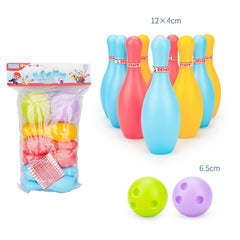 3 Sets Children Sports Recreation Plastic Bowling Toy Set, Size:, 12cm, 15cm, 18cm