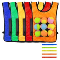 Children Dodgeball Vest For Parent-child Outdoor Games With 5 Balls, Large + 5 Tails (Blue), Large + 5 Tails (Yellow), Large + 5 Tails (Orange), Large + 5 Tails (Green)