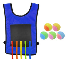 Children Dodgeball Vest For Parent-child Outdoor Games With 5 Balls, Large + 5 Tails (Blue), Large + 5 Tails (Yellow), Large + 5 Tails (Orange), Large + 5 Tails (Green)
