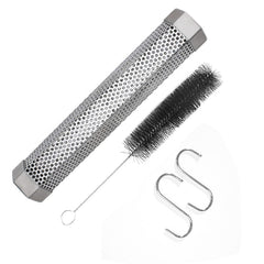 12 Inch Stainless Steel 304 Smoked Tube BBQ Box Outdoor Cold Smoke Box,Style:, Only Tube, Tube + Brush + Hook