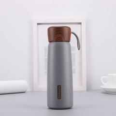 Delicate 304 Stainless Steel Wood Grain Thermos Cup, 400ml, 500ml