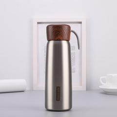 Delicate 304 Stainless Steel Wood Grain Thermos Cup, 400ml, 500ml