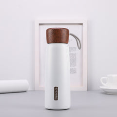 Delicate 304 Stainless Steel Wood Grain Thermos Cup, 400ml, 500ml