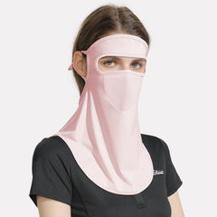 GOLOVEJOY Summer Ice Silk Sunscreen Face Shield  Ladies Outdoor Neck Protection Veil, Neck Protection Pink, Neck Protection Gray, Neck Protection Blue, Neck Protection White