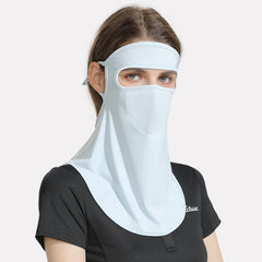 GOLOVEJOY Summer Ice Silk Sunscreen Face Shield  Ladies Outdoor Neck Protection Veil, Neck Protection Pink, Neck Protection Gray, Neck Protection Blue, Neck Protection White
