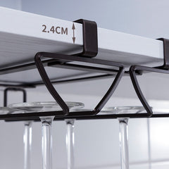 Free Punch Cabinet Wrought Iron Wine Glass Holder Upside Down Rack,Style:, Double Row, Three-row, Four-row, Lengthen Double Row, Single Row