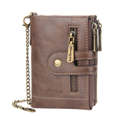 Baellerry  Short Wallet Double Zipper Tri-Fold Wallet For Men, Baellerry Brown, Baellerry Khaki, Baellerry Black, Baellerry Coffee