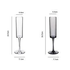 165ml Household Acrylic Champagne Glasses, Black, Transparent