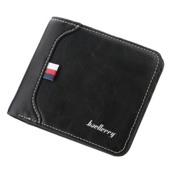 Baellerry Short Wallet Tri-fold Horizontal Coin Purse For Men, Black, Light Coffee, Dark Coffee, Red Brown