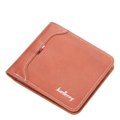 Baellerry Short Wallet Tri-fold Horizontal Coin Purse For Men, Black, Light Coffee, Dark Coffee, Red Brown