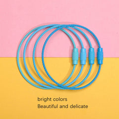 20 PCS Colorful Paint Steel Wire Rope Car Key Ring DIY Accessories, Car Key Ring