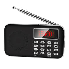 Y-619  FM/AM Mini Radio MP3 Rechargeable Music Player Support TF/SD Card with LED Display, Red, Gold, Blue, Black