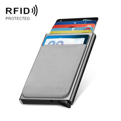 NEWBRING Metal Wallet Automatic Pop-up Anti-degaussing Card Holder, Blue, Black, Rose Red, Grey, Black With Back Stickers, Gray With Back Stickers