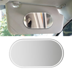 Sun Visor High-Definition Mirror Stainless Steel Makeup Mirror, Oval Small, Oval Large