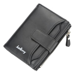 Baellerry D3218 Men Short Multi-Card Slot Zipper Wallet Large Capacity Card Holder, Khaki, Black, Brown