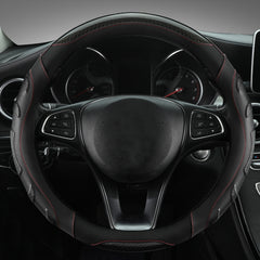 Leather Carbon Fiber Stitching Car Steering Wheel Set, Diameter:, 38cm