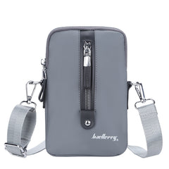 Baellerry Men Shoulder Bag Simple Casual Large Capacity Messenger Bag Business Zipper Wallet, Blue, Black, Grey