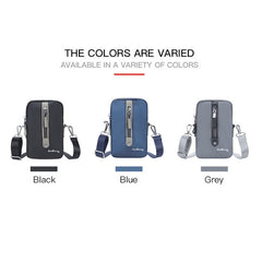 Baellerry Men Shoulder Bag Simple Casual Large Capacity Messenger Bag Business Zipper Wallet, Blue, Black, Grey