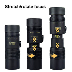 10-300x40 Monocular HD Telescope BAK4 Prism Telescope,Style:, Standard, With Photo Holder+Tripod