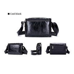 BULL CAPTAIN Leather Shoulder Messenger Bag For Men, Cool Black, Brown, Smog Blue, Dark Night Green
