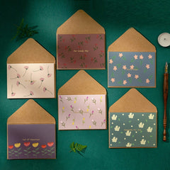 2 Sets Bronzing Mother Day Birthday Card Wishes DIY Envelope Set, 6PCS/Set HK031, 6PCS/Set HK030, 6PCS/Set HK037, 6PCS/Set HK036, 6PCS/Set Live Like Summer Flowers
