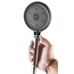 Home Handheld Silicone Supercharged Shower Nozzle, Style:, White, Black, Silver, White+Soft Tube+Space Aluminum Seat, Black+Soft Tube+Space Aluminum Seat, Silver+Soft Tube+Space Aluminum Seat