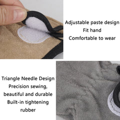 CLS Outdoor Cookout Barbecue Heat Resistant Protective Cowhide Gloves, Khaki, Silver Gray