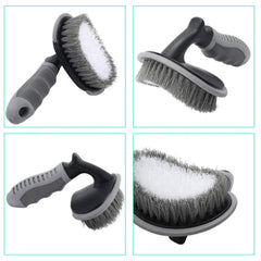 Car Wash Tool Brush Car Tires Brush Double Strand Wheel Brush, 12 PCS / Set Gray