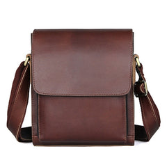 Vintage Crazy Horse Leather Men Shoulder Bag Messenger Bag, Black, Brown, Dark Brown, Brown Yellow