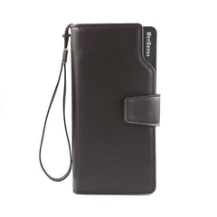 Menbense Fashion Business Simple Handbag PU Large Capacity Male Wallet, Black, Dark Brown