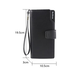 Menbense Fashion Business Simple Handbag PU Large Capacity Male Wallet, Black, Dark Brown