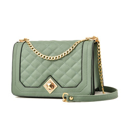 6382 One-shoulder Diagonal Rhombus Chain Bag, 6382 (Black), 6382 (Light Green), 6382 (Pink), 6382 (Dark Red), 6382 (White), 6382 (Khaki), 6382 (Light Grey)