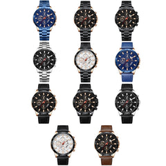 FNGEEN 5225 Multifunctional Waterproof Quartz Watch, Blue Steel Rose Shell Blue Surface, Black Steel Rose Shell Black Surface, Black Steel Black Shell Black Surface, White Steel White Shell Black Surface, Black Steel Black Circle White Surface         ...
