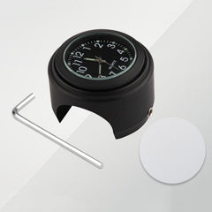 Aluminum Alloy Plating Motorcycle Handlebar Clock, Clock Silver Shell Black Background, Clock Silver Shell White Background, Clock Black Shell White Background, Clock Black Shell Black Background