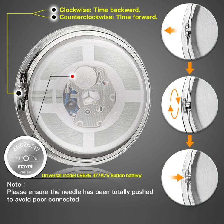 Aluminum Alloy Plating Motorcycle Handlebar Clock, Clock Silver Shell Black Background, Clock Silver Shell White Background, Clock Black Shell White Background, Clock Black Shell Black Background