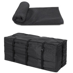 420D Waterproof Cloth Double Zipper 8 Buckle Roof Bag Luggage Bag,Style: Roof Bag+Non-slip Mat, Only Roof Bag, Roof Bag+Non-slip Mat