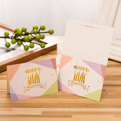 50 PCS Hot Stamping Embossed Birthday Card, 1, 2, 3, 4, 5, 6, 7, 8