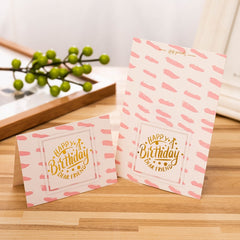 50 PCS Hot Stamping Embossed Birthday Card, 1, 2, 3, 4, 5, 6, 7, 8